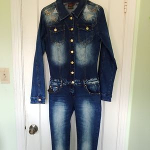 Women's Original denim one piece suit size Large